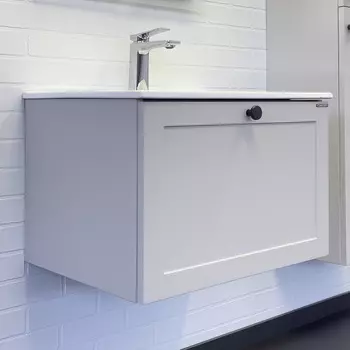 Тумба с раковиной Comforty Ереван 60 подвесная, серый шелк (раковины Comforty 60E)