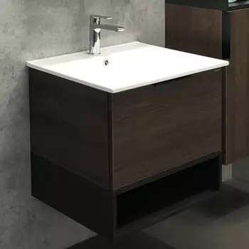 Тумба с раковиной Comforty Франкфурт-60 дуб-шоколадно-коричневый