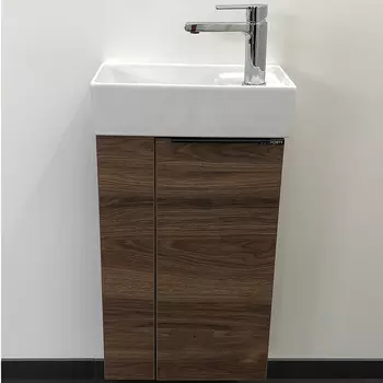 Тумба с раковиной Comforty Матэ 40 дуб тёмно-коричневый (раковина Comforty 9140)