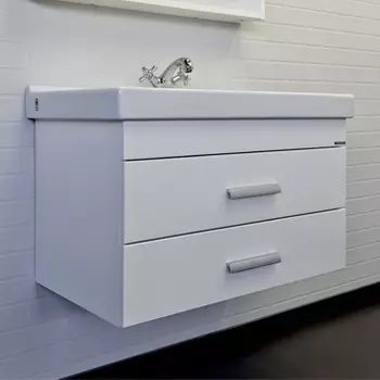 Тумба с раковиной Comforty Никосия 80П белый глянец с раковиной Fest 80