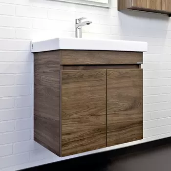 Тумба с раковиной Comforty Осло 60 дуб тёмно-коричневый с раковиной Fest 60