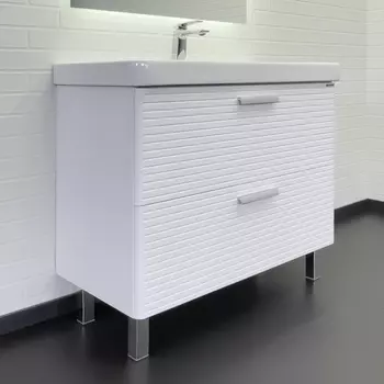 Тумба с раковиной Comforty Танжер 90 напольная, белый матовый
