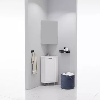 Тумба с раковиной Corozo Мирра 40 угловая, напольная (раковина Стелла 40)