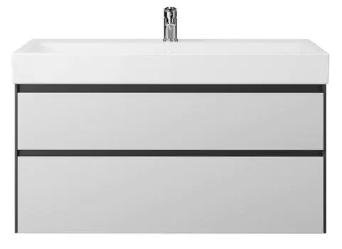 Тумба с раковиной Creto Amelia 100 антрацит/матовый белый
