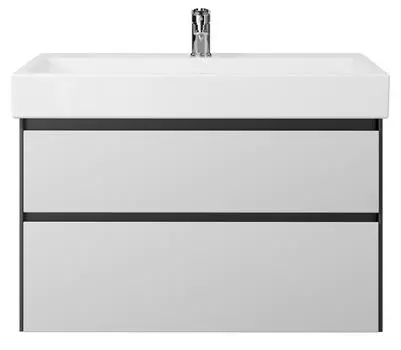 Тумба с раковиной Creto Amelia 80 антрацит/матовый белый