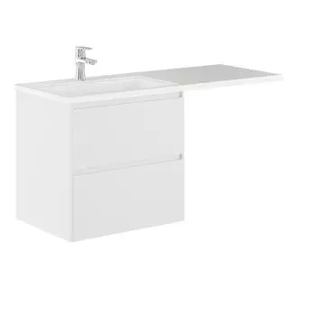 Тумба с раковиной Creto Cafor 130 L подвесная, белый