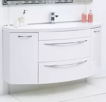 Тумба с раковиной De Aqua Лонг 140 белая