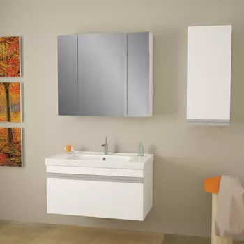 Тумба с раковиной Dreja.eco Grace 90 белый глянец