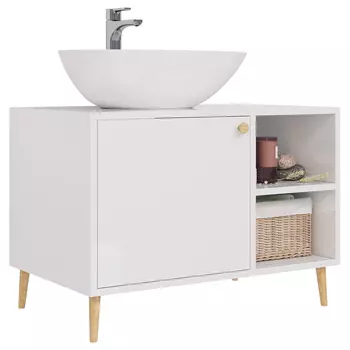 Тумба с раковиной Dreja Luno 80 напольная, белый глянец