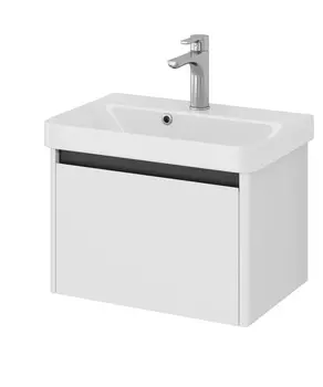 Тумба с раковиной Dreja Luxury 55 подвесная, 1 ящик, белый матовый