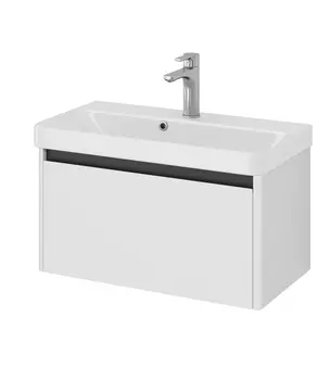 Тумба с раковиной Dreja Luxury 70 подвесная, 1 ящик, белый матовый