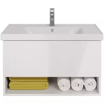 Тумба с раковиной Dreja Perfecto 90 белый глянец