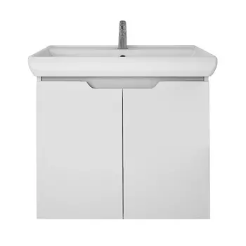 Тумба с раковиной Dreja Q Plus (D) 70 с дверками белый глянец