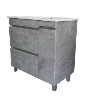 Тумба с раковиной Emmy Бостон 85 светлый бетон (БЕЗ корзины)