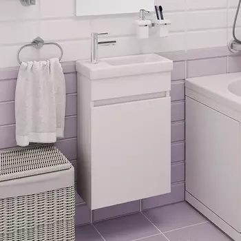 Тумба с раковиной Emmy Мони 40 подвесная, левая (с раковиной Como 40)