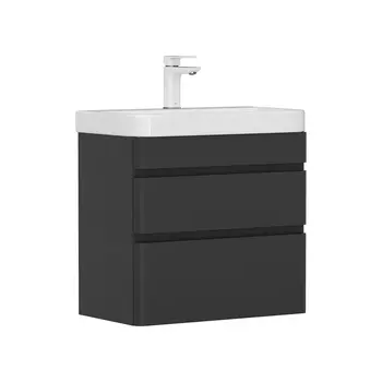 Тумба с раковиной Equil Eltoro 60.2Y подвесная, черный софт