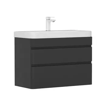 Тумба с раковиной Equil Eltoro 80.2Y подвесная, черный софт