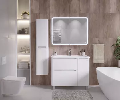 Тумба с раковиной Grossman Адель 100 с 2 ящ. белая