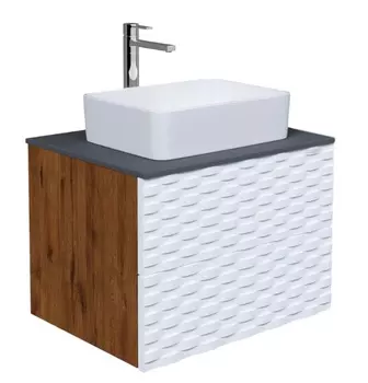 Тумба с раковиной Grossman Альба 65 веллингтон/белый