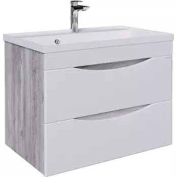 Тумба с раковиной Grossman Талис 70 подвесная, бетон пайн/белый глянец