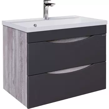 Тумба с раковиной Grossman Талис 80 подвесная, бетон пайн/графит