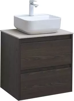 Тумба с раковиной и столешницей Aquanet Nova Lite 60 дуб черный, 2 ящика