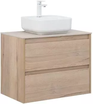 Тумба с раковиной и столешницей Aquanet Nova Lite 75 дуб крафт, 2 ящика