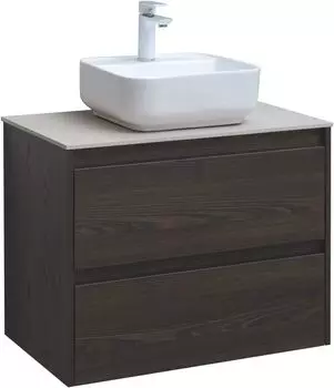 Тумба с раковиной и столешницей Aquanet Nova Lite 75 дуб черный, 2 ящика