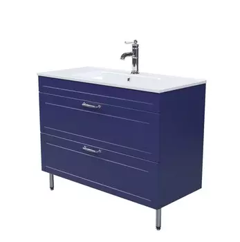 Тумба с раковиной Iddis Oxford 100 напольная, синяя
