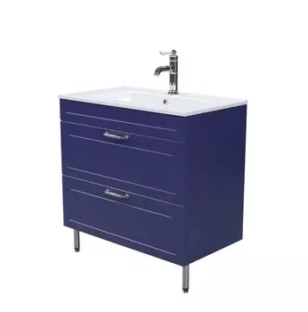 Тумба с раковиной Iddis Oxford 80 напольная, синяя