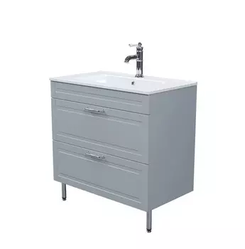 Тумба с раковиной Iddis Oxford 80 напольная, светло-серая