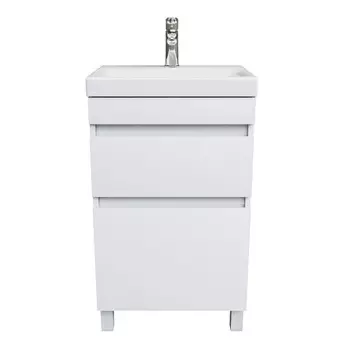 Тумба с раковиной Iddis Zodiac 50 напольная, белая, с ящиками