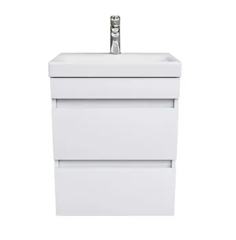 Тумба с раковиной Iddis Zodiac 50 подвесная, белая, с ящиками