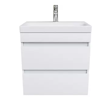 Тумба с раковиной Iddis Zodiac 60 подвесная, белая, с ящиками