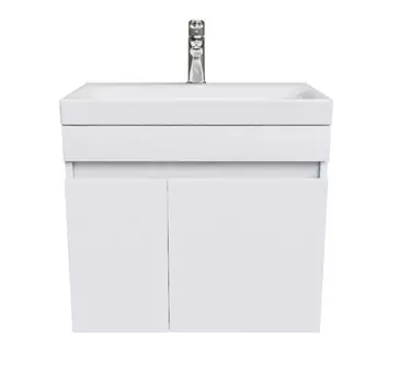 Тумба с раковиной Iddis Zodiac 60 подвесная, белая, с дверками