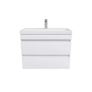 Тумба с раковиной Iddis Zodiac 80 подвесная, белая, с ящиками