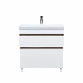 Тумба с раковиной Iddis Zodiac ZOD8ABFi95K напольная с ящиками 80 белая/под дерево