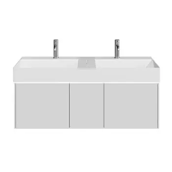 Тумба с раковиной Kerama Marazzi Grande 120 подвесная, 3 ящика, архитектурный серый