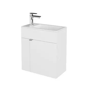 Тумба с раковиной Kerama Marazzi Lato 50 подвесная, белая глянцевая