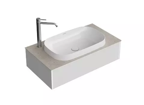 Тумба с раковиной Kerama Marazzi Magica 90 подвесная, со столешницей, утренний серый матовый