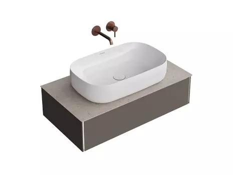 Тумба с раковиной Kerama Marazzi Magica 90 подвесная, со столешницей, вечерний серый матовый