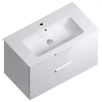 Тумба с раковиной Kerama Marazzi Piano 85 подвесная, белая глянцевая