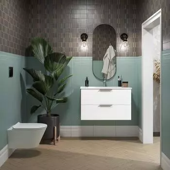 Тумба с раковиной Kerama Marazzi Piano Forte 85 подвесная, белая глянцевая