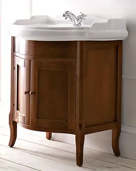 Тумба с раковиной Kerasan Retro с дверцами (73 см) орех