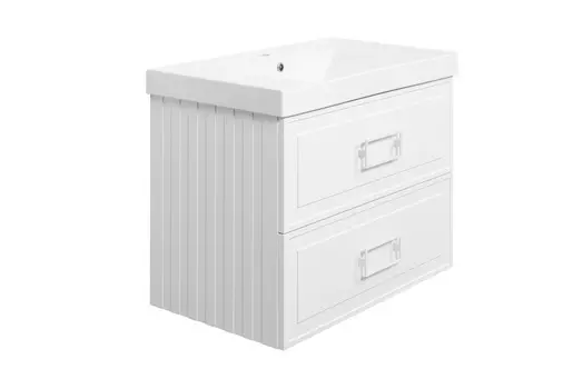 Тумба с раковиной La Fenice Cubo TWIN Bianca 80 белая