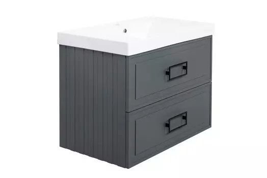 Тумба с раковиной La Fenice Cubo TWIN Grigio 80 серая