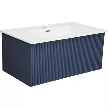 Тумба с раковиной La Fenice Terra 80 подвесная, синяя