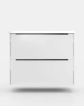 Тумба с раковиной La Fenice Tesoro 100 подвесная, 2 ящика, платиновый белый