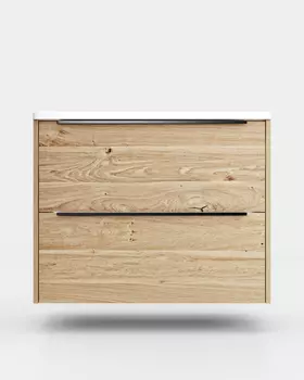 Тумба с раковиной La Fenice Tesoro 80 подвесная, 2 ящика, дуб небраска натуральный