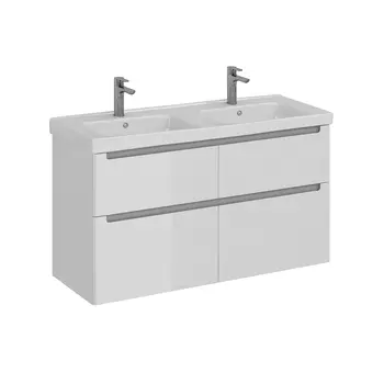 Тумба с раковиной Lemark Buno 125 универсальная, белый глянец